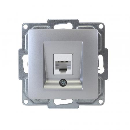Günsan Visage Datenbuchse 1-fach CAT6 Internet Netzwerk Unterputz Silber
