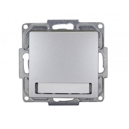 Günsan Klingeltaster mit Namensschild u. Beleuchtung Taster-Klingel UP Silber