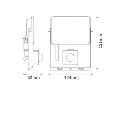 BELLALUX FLOODLIGHT VITAL SENSOR 20W 865 BLACK IP65 LED Außenstrahler