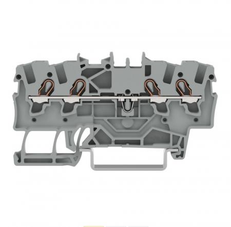 WAGO 2001-1401 Durchgangsklemme 4-Leiter 1,5 mm² Push-in CAGE CLAMP grau