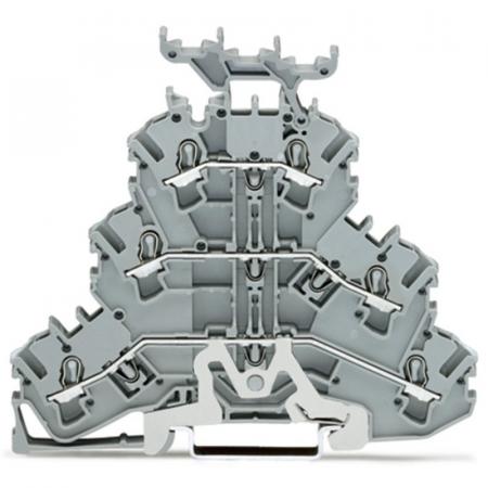 WAGO 2002-3258 Dreistockklemme 2,5 mm² | Schirmleiter-/Durchgangsklemme | Push-in CAGE CLAMP