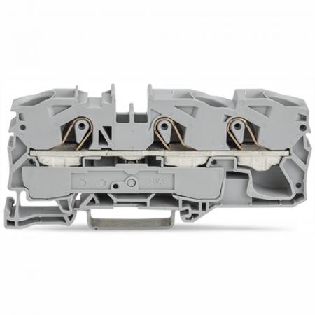 WAGO 2016-1301 Durchgangsklemme 16 mm² 3-Leiter Push-in CAGE CLAMP Grau Ex e II Hutschiene