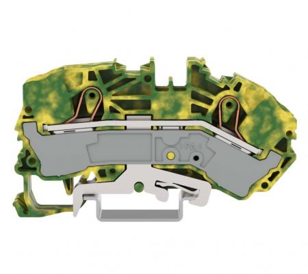 WAGO 2016-7607 Schutzleiterklemme 16 mm² Push-in CAGE CLAMP grün/gelb