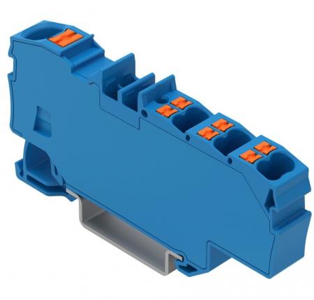 WAGO 2206-8034 Verteilerklemme mit Drücker 1 x 6 mm² / 6 x 1,5 mm² blau