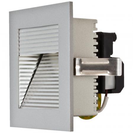 EVN 239414 Wandeinbauleuchte Silber quadratisch G9 230 V AC dimmbar mit strukturiertem Reflektor für indirektes Licht Einbaumaße 78 x 71 x 65 mm