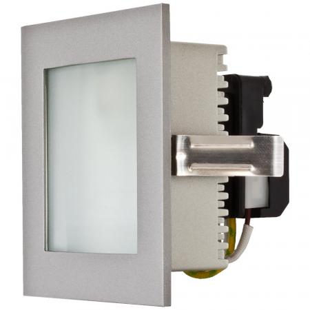EVN 239514 Wandeinbauleuchte Aluminium G9 230 V AC dimmbar mit opaler Glasabdeckung 25 W für Innenbereiche Einbaumaße 78 x 71 x 65 mm