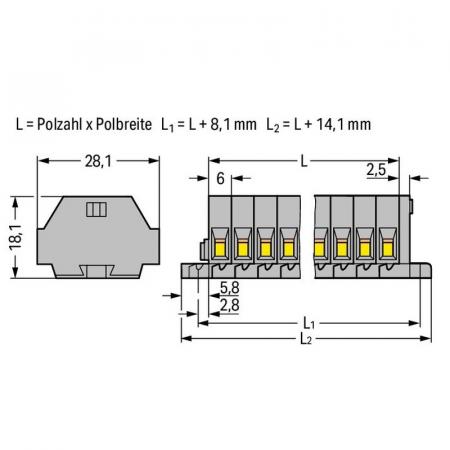 WAGO 261-102 2-Leiter-Klemmenleiste 2-polig