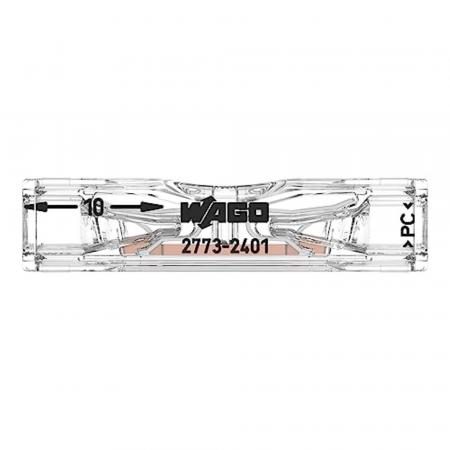 100 x Wago 2773-2401 Schnellverbinder Durchgangsklemme 0.75-4mm² 2-Leiter Klemme transparent - XXXL-Sparpack