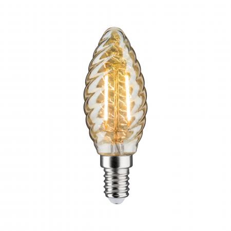 Paulmann 28708 LED Kerze gedrehte Vintage Lampe E14 2.6W wie 25W gold 2500K extra warmes Licht