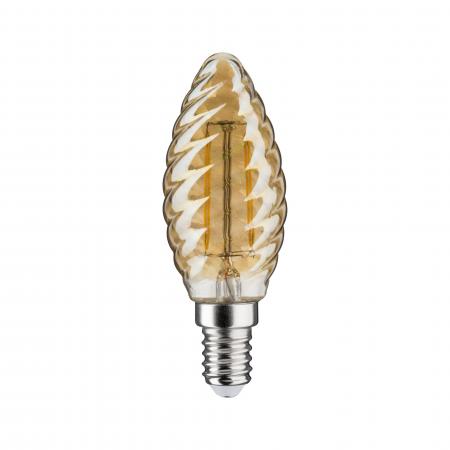 Paulmann 28708 LED Kerze gedrehte Vintage Lampe E14 2.6W wie 25W gold 2500K extra warmes Licht