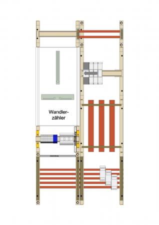Hager Wa+MeFeld,UnivN,100A,2Feld,1350x500x160