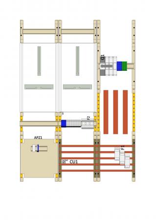 Hager Wa+MeFeld,UnivN,100A,3Feld,1050x750x160