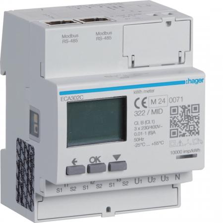 Hager Energiezähler 3ph,indirekt, AGARDIO,MID