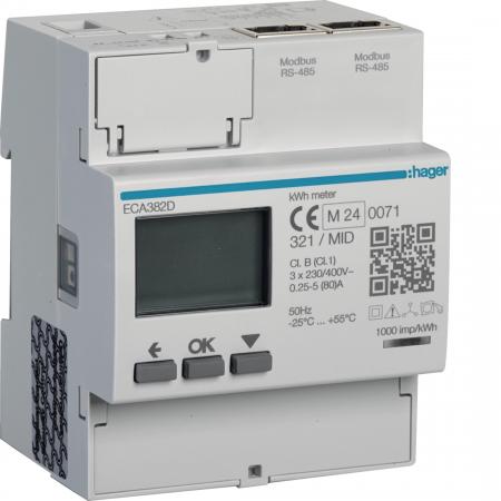 Hager Energiezähler 3ph,direkt 80A,AGARDIO,MID