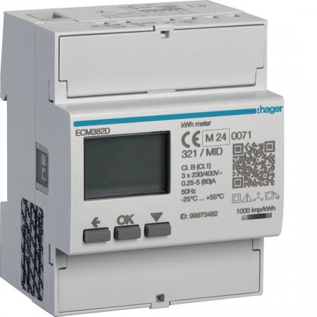 Hager Energiezähler 3ph,direkt 80A, MBUS, MID
