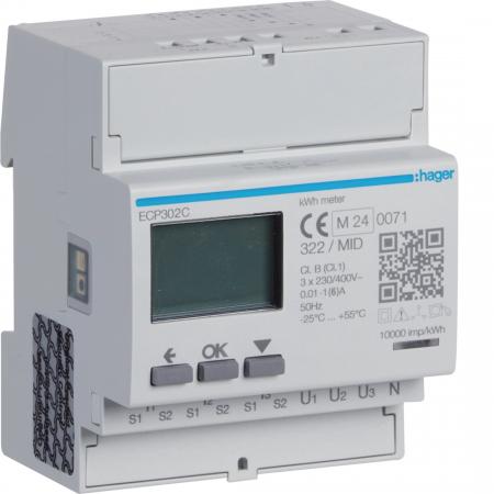 Hager Energiezähler 3ph,indirekt, S0, MID