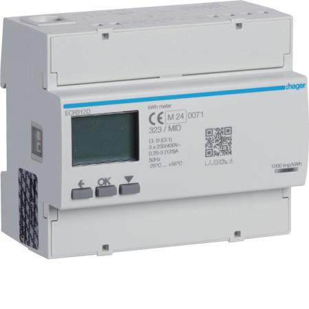 Hager Energiezähler 3ph,direkt 125A,MODBUS,MID