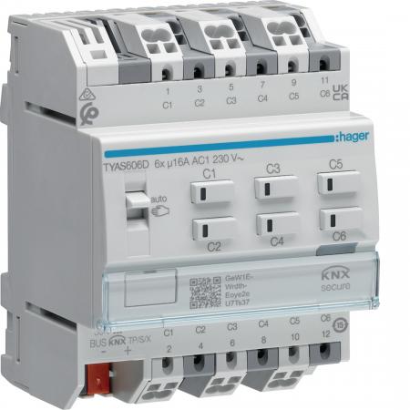 Hager Schalt-/Jal.akt. 6/3f KNX Sec,16A C-Last