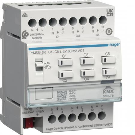 Hager Heiz.-aktor 6f KNX Sec, m.Regl., 24/230V