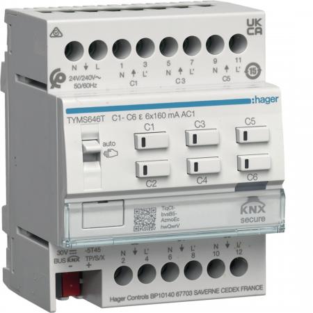 Hager Heiz.-aktor 6f KNX Secure, 24/230V