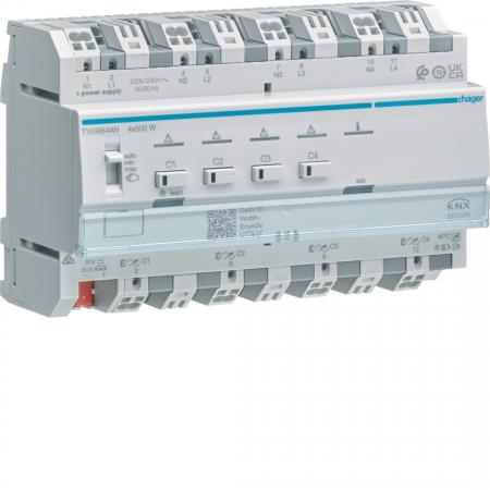 Hager Univ.-Dimmaktor 4f KNX Secure, 4x300W
