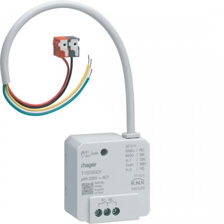 Hager Schalt/Jalousieausg KNX,2/1f,2Eing UP,6A