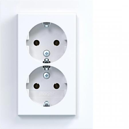 Hager D-STD SCHUKO ADP ho. SK A.8 lichtweiß gl