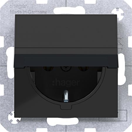 Hager SD SCHUKO KLD Ax/Cx nachtschwarz gl