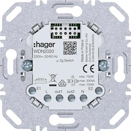 Hager Schalt-Einsatz UP 2f 4 A f. A.x/C.x
