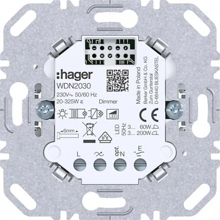 Hager Universal Tastdimmer, Dimmer 1-fach (R,L, C, LED)