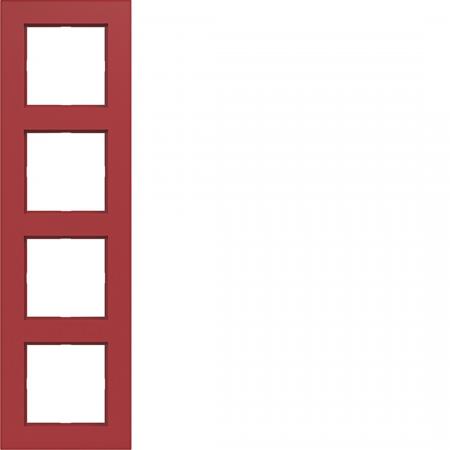 Hager Rahmen 4fach A.8 rot glänzend