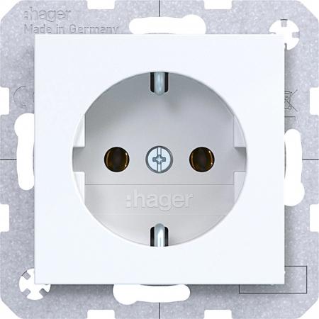Hager Steckd. SCHUKO Steckkl. Ax/Cx liweiß gl