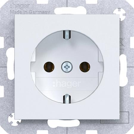 Hager Steckd. SCHUKO Steckkl. Ax/Cx liweiß mt