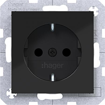 Hager Std. SCHUKO erh. BS SLKL Ax/Cx sw gl