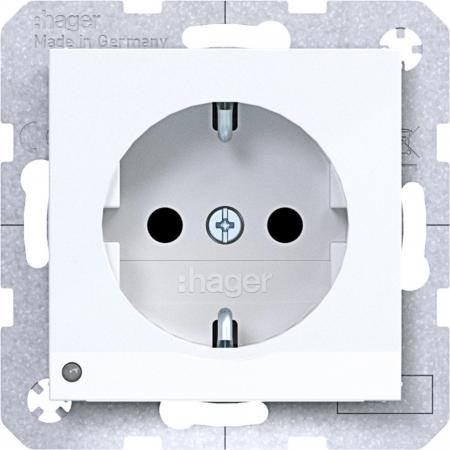 Hager SD SCHUKO O.-Licht EHBS Ax/Cx liweiß gl