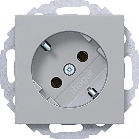 Hager Std. SCHUKO 45° SK Ax/Cx titan met lack