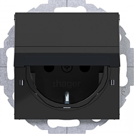 Hager SD SCHUKO KLD EHBS Ax/Cx nachtschwarz gl