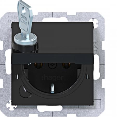 Hager SD SCHUKO KLD Ax/Cx nachtschwarz gl