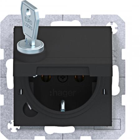 Hager SD SCHUKO KLD Ax/Cx nachtschwarz matt