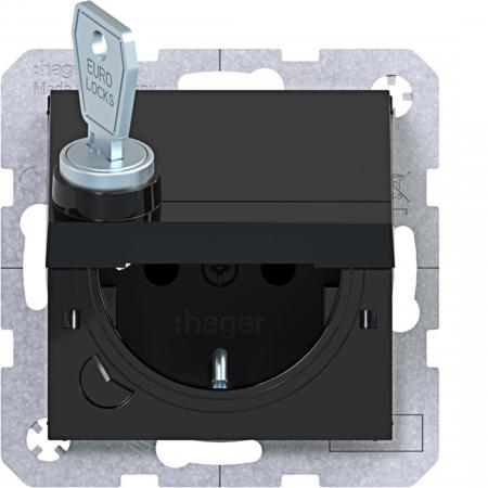 Hager SD SCHUKO KLD EHBS Ax/Cx nachtschwarz gl
