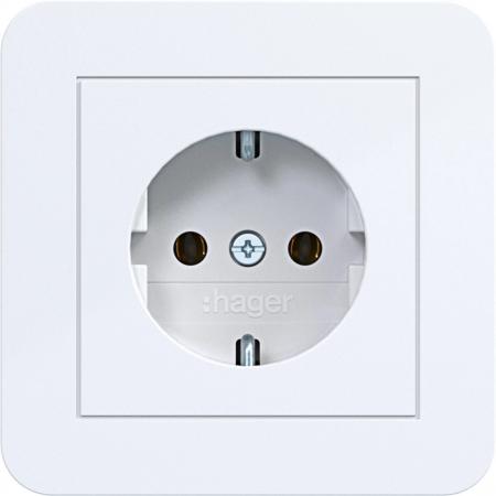 Hager Std. SCHUKO Abd.pl. St.-kl. C1 liweiß gl