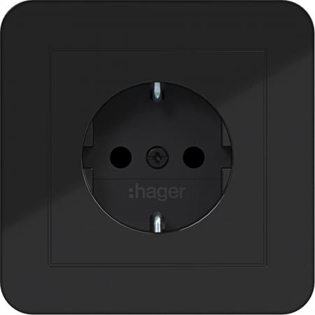 Hager Std. SCHUKO ADP erh. BS SK C1 schwarz gl