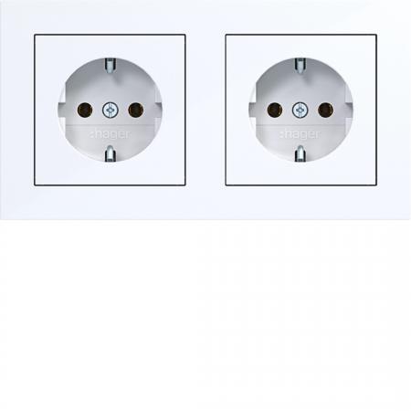 Hager SD SCHUKO 2f m. RA verdr. A.1 liweiß gl