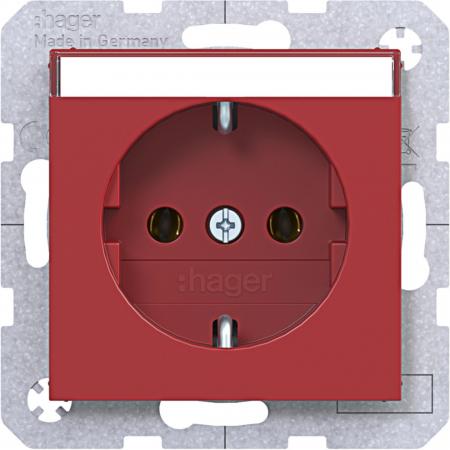 Hager Std. SCHUKO B.feld SK Ax/Cx rot gl