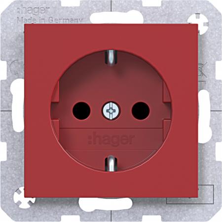 Hager Std. SCHUKO erh. BS SK Ax/Cx rot glänz