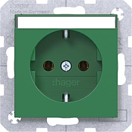 Hager Std. SCHUKO B.feld SK Ax/Cx grün gl