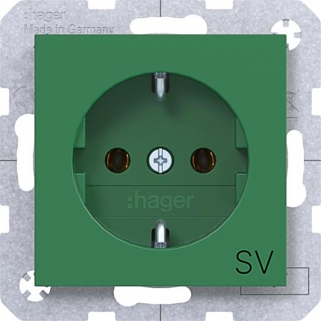 Hager SD SCHUKO Aufdr. "SV" SK Ax/Cx grün gl
