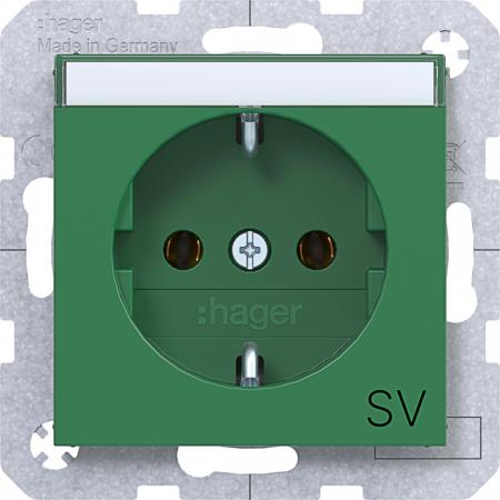 Hager SD SCHUKO Aufdr. "SV" BF Ax/Cx grün gl