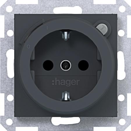 Hager SD SCHUKO FI erh. BS Ax/Cx ant matt lack
