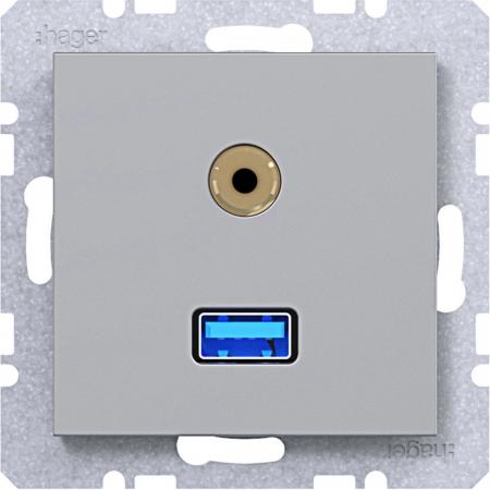 Hager USB/35mm Aud. Std. Ax/Cx titan met lack